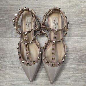 Women's Taupe Studded Flats